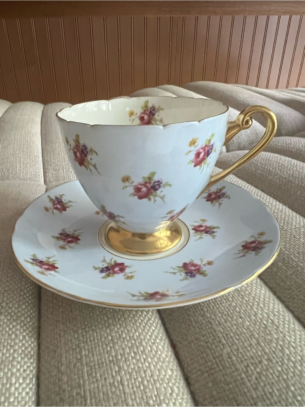 Shelley Fine Bone China Floral Teacup and Saucer